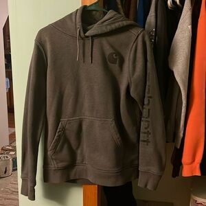 Grey carhartt with black writing - size small relaxed fit